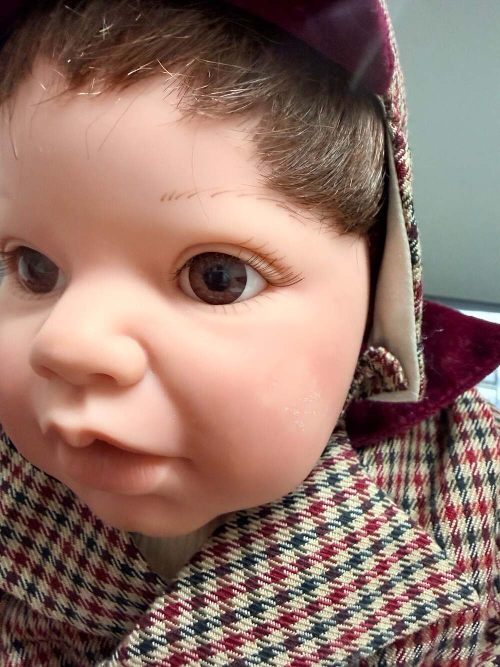 Vintage Lee Middleton Original Dolls Baby Doll in Plaid Jacket and Cap - Picture 2 of 6